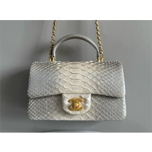 Chanel Mini Flap Bag with Top Handle in python leather AS2431 19 2024