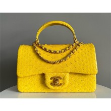 Chanel Mini Flap Bag with Top Handle in python leather AS2431 16 2024