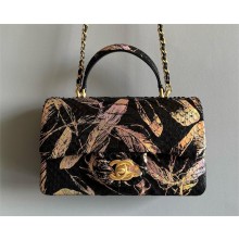 Chanel Mini Flap Bag with Top Handle in python leather AS2431 27 2024