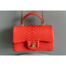 Chanel Mini Flap Bag with Top Handle in python leather AS2431 09 2024