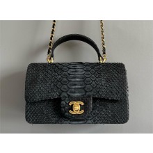 Chanel Mini Flap Bag with Top Handle in python leather AS2431 10 2024