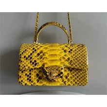Chanel Mini Flap Bag with Top Handle in python leather AS2431 17 2024