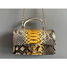 Chanel Mini Flap Bag with Top Handle in python leather AS2431 18 2024