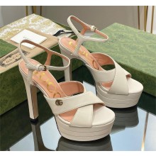 Gucci heel 15.5cm Women's platform sandal 746613 white 2023