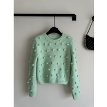 LOEWE Cropped sweater in alpaca blend GREEN 2024