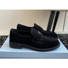 Prada suede leather loafers 1D329N black 2024