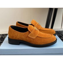 Prada suede leather loafers 1D329N cognac 2024