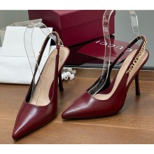 Gucci heel 10.5cm Signoria slingback pump calfskin burgundy 782831 1031-2024