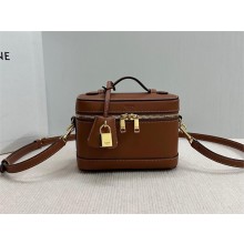 CELINE VANITY CASE in Natural Calfskin BROWN 2024