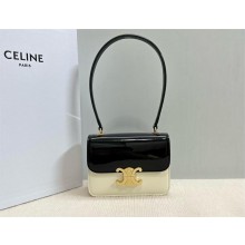 CELINE TEEN GARANCE bag in PATENT CALFSKIN BLACK/WHITE 2024