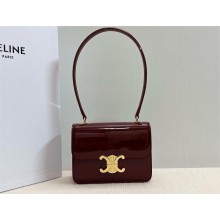 CELINE TEEN GARANCE bag in PATENT CALFSKIN DARK BROWN 2024