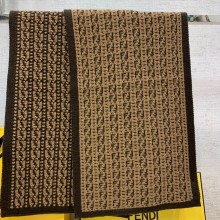 FENDI Brown cashmere FF MOTIF SCARF 2022