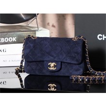 Chanel 1116 mini flap bag in suede leather NAVY BLUE 2024