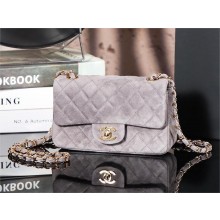 Chanel 1116 mini flap bag in suede leather GRAY 2024