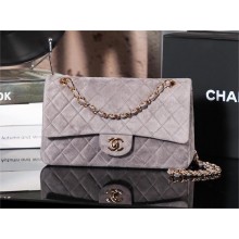 Chanel 1112 MEDIUM flap bag in suede leather gray 2024