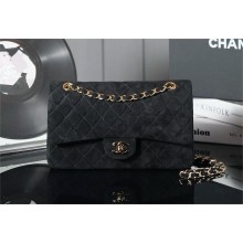 Chanel 1112 MEDIUM flap bag in suede leather black 2024