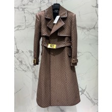 BALMAIN mini monogram-jacquard trench coat 2024