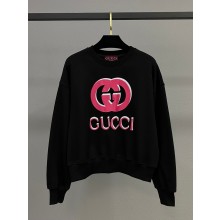 GUCCI pink GG LOGO cotton sweatshirt 2024