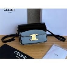 Celine teen Triomphe Bag in black patent leather gold 2024