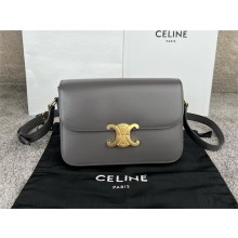 CELINE Classique Triomphe Bag in shiny calfskin ANTHRACITE 2024