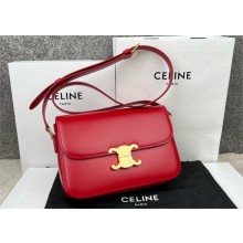 CELINE Classique Triomphe Bag in shiny calfskin RED/GOLD 2024