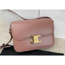 CELINE Classique Triomphe Bag in shiny calfskin VINTAGE ROSE/GOLD 2024
