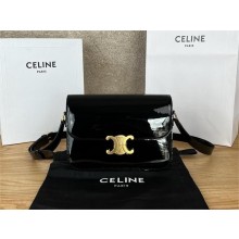 CELINE Classique Triomphe Bag in patent leather BLACK/GOLD 2024