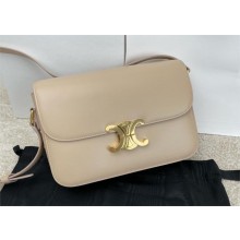 CELINE Classique Triomphe Bag in shiny calfskin LIGHT STONE 2024