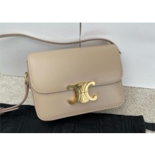 Celine Teen Triomphe Bag in shiny calfskin LIGHT STONE 2024