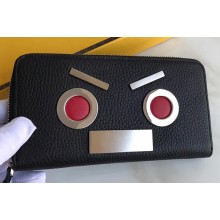Fendi BAG BUGS Togo Calfskin Leather Wallet 