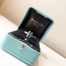 Tiffany T Diamond and Turquoise Wire Ring