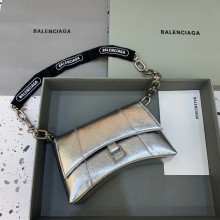 balenciaga downtown XS shoulder bag with chain silver