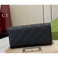 Gucci GG Emblem wallet 815922 Black GG grainy leather 2024