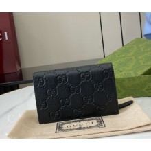Gucci GG Emblem wallet 815874 Black GG grainy leather 2024
