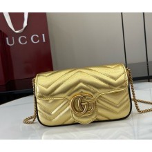 Gucci GG Marmont Super Mini Bag 476433 gold leather 2024