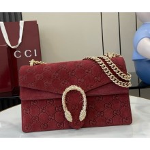 Gucci Dionysus small shoulder bag 818145 red GG suede 2024