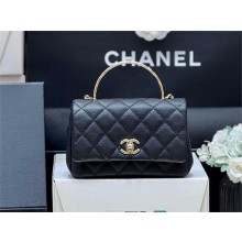 Chanel mini coco crush handle bag IN GRAINED LEATHER AS5554 BLACK 2025(ORIGINAL QUALITY)