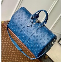 Louis Vuitton Keepall Bandoulière 50 in Monogram Leather M21375 Blue 2023