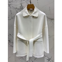 hermes cashmere coat white WITH TWO POCKETS 2023