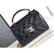 Chanel Patent Calfskin & Gold-Tone Metal Small box bag AS4511 Black 2023