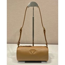 Prada leather shoulder bag 1BC239 Caramel 2024
