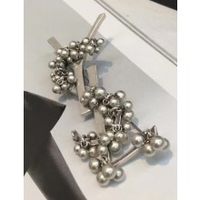 Saint Laurent Logo Brooch Silver 2018