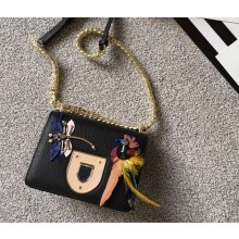 Dior “Diorama Club” bag in black crinkled lambskin