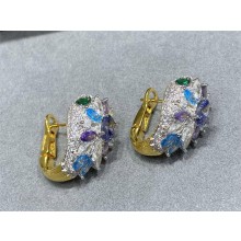 BVLGARI Serpenti Viper earrings yellow gold/blue