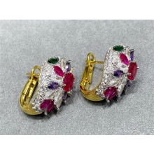 BVLGARI Serpenti Viper earrings yellow gold/red