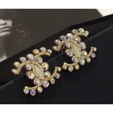 Chanel CC Multicolor Crystal Stud Earrings 2018