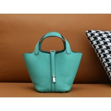 Hermes Picotin Lock Bag in original togo leather vert verone with silver hardware(handmade)