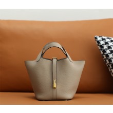 Hermes Picotin Lock Bag in original togo leather gris tourterelle with gold hardware(handmade)