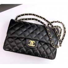 Chanel 1117 Classic Flap Handbag in sheepskin black  with silver Hardware 1112-2024