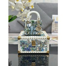 Dior Small Trunk Bag in green Multicolor D-Floral Embroidery 2025